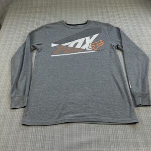 Fox Racing Thermal Shirt Adult Large Grey FoxTech Waffle Pullover Y2K Motocross‎
